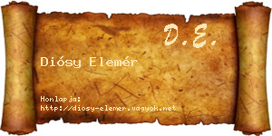 Diósy Elemér névjegykártya